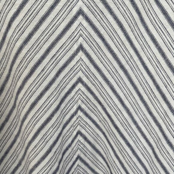 British Khaki Linen Blend Lined‎ Skirt Chevron Cream XL Cream Blue/Grey A-Line - Picture 3 of 10